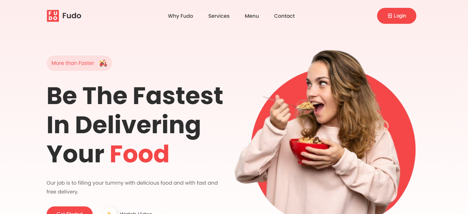 Food delivery website preview